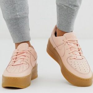 Women's Pink Pale Gum Sole Air Force 1 Sage Low Sneakers